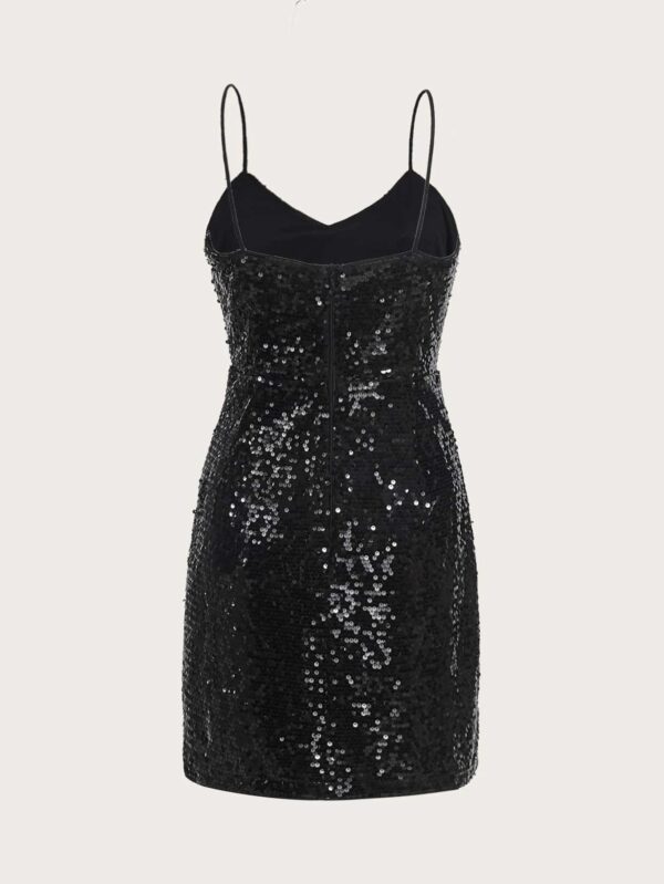 Split Thigh Sequin Cami Dress - Image 2