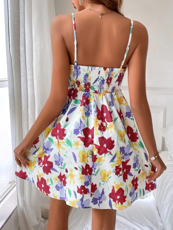 Floral Print Shirred Cami Dress - Image 2