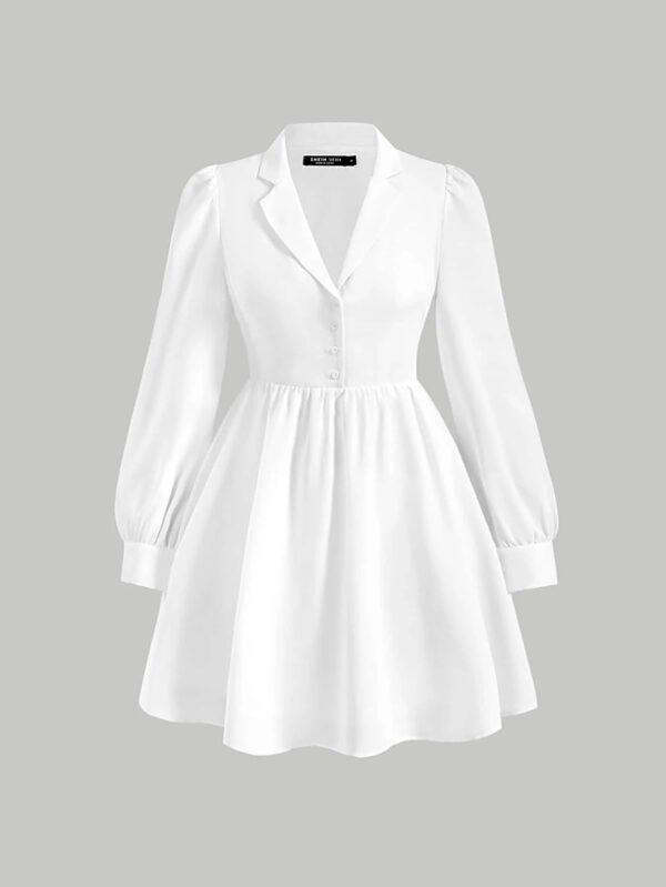 Lapel Collar Button Front Shirt Dress